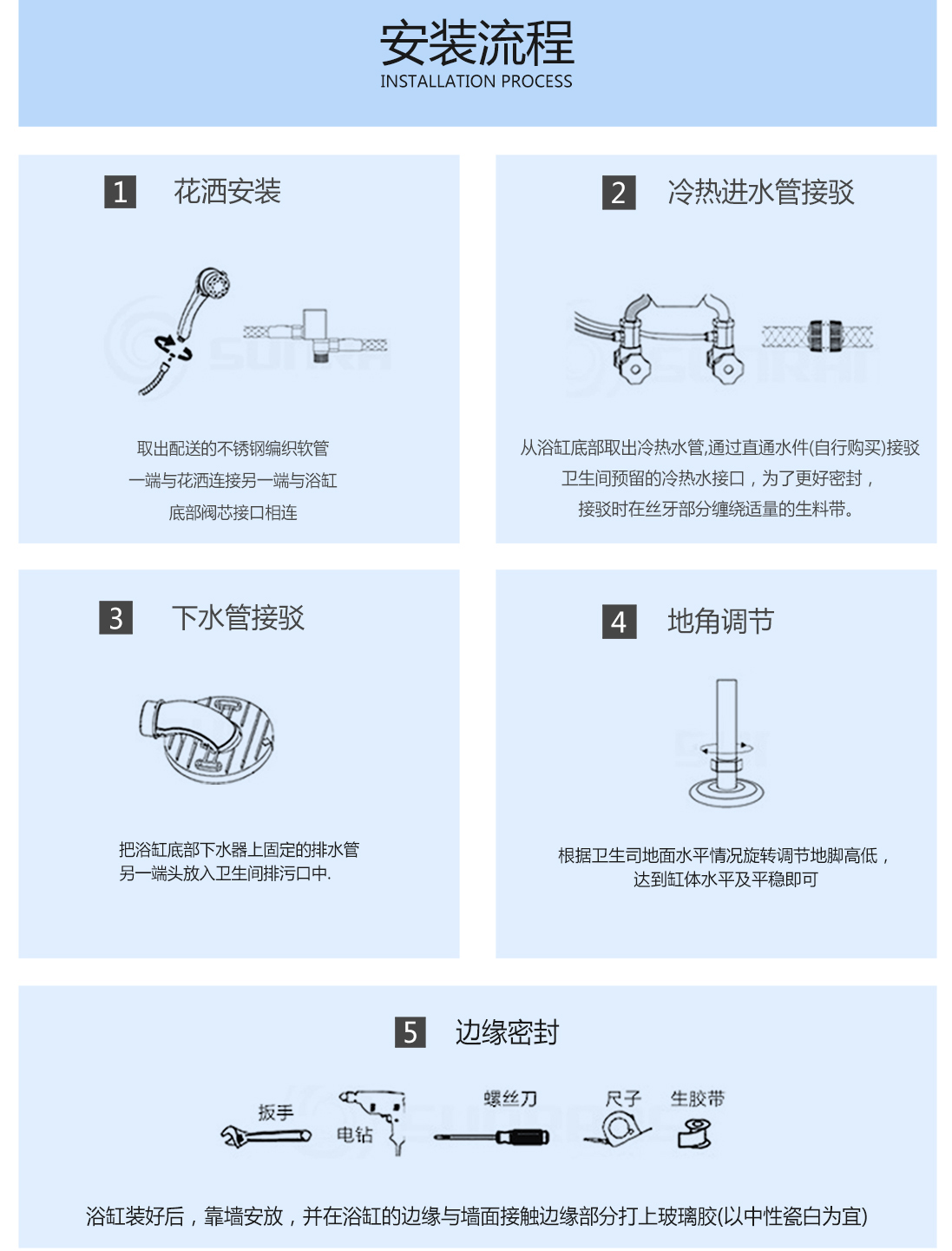 多功能豪华儿童SPA泳池安装流程图