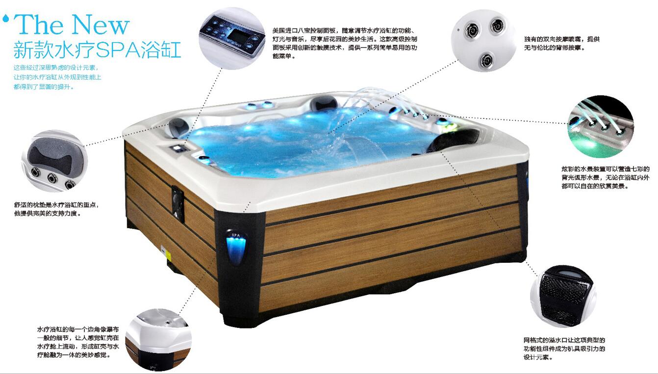 SR805 恒温水疗按摩浴缸(图1)