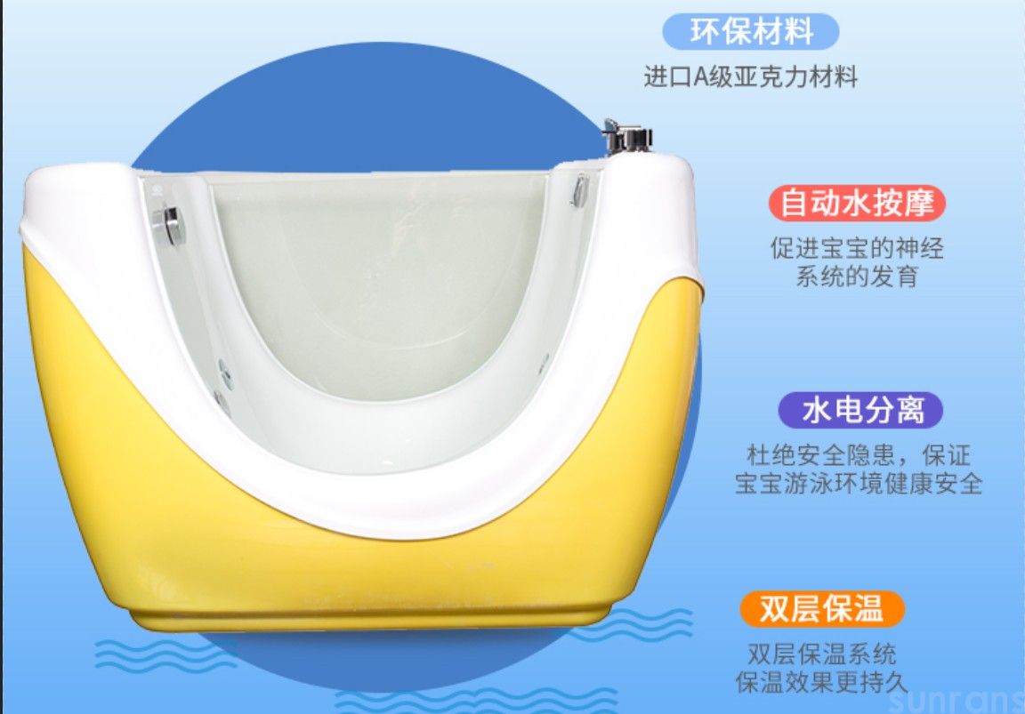 双面玻璃宝宝游泳七彩泡泡池(图2)
